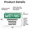 Signmission Emergency Propane Shutoff, 14 in W x Rectangle, Vinyl Decal OS-2PACK-SF-D-1014-L-10584 - alternate 6